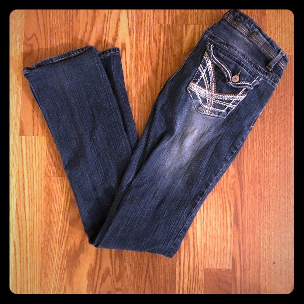 RUE 21 SLIM BOOT JEANS 7/8 🕊 DARKER WASH & FADE